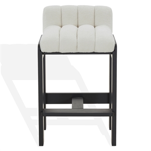 Safavieh Delphini Wood Barstool in Ivory / Black