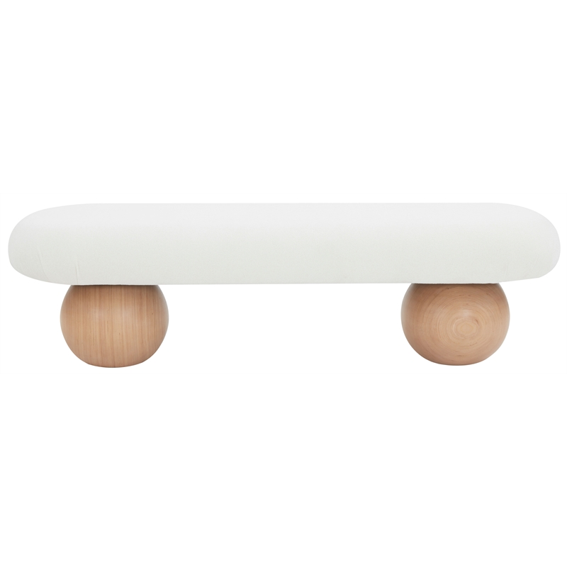 Safavieh Rosina Wood Modern Bench in Ivory / Natural