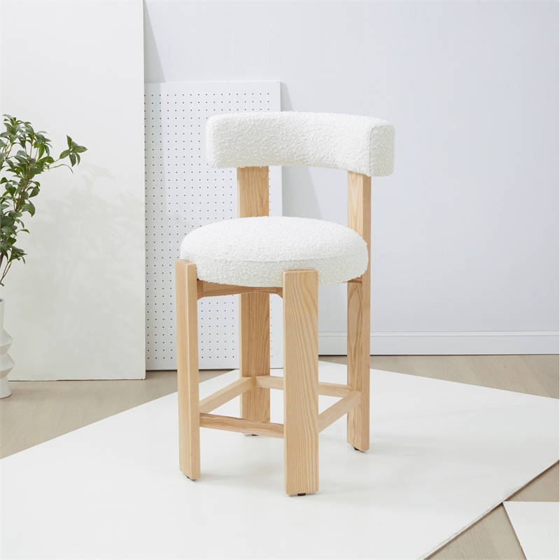 Safavieh Saralisa Wood Counter Stool  in Ivory / Natural
