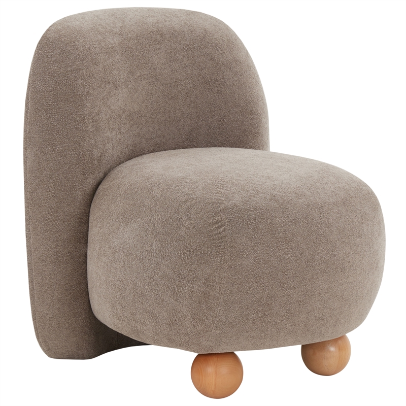 Safavieh Kalia Wood Bun Foot Accent Chair in Brown / Natural
