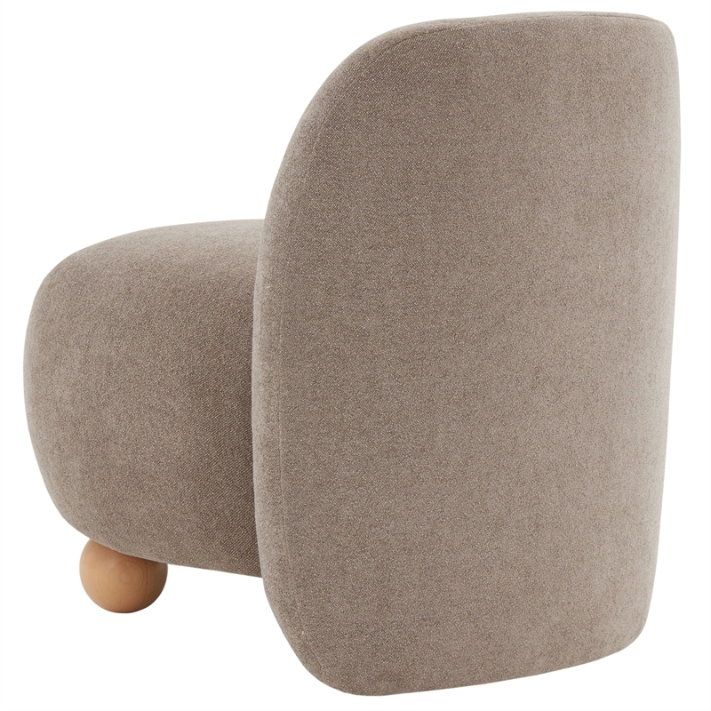 Safavieh Kalia Wood Bun Foot Accent Chair in Brown / Natural