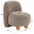 Safavieh Kalia Wood Bun Foot Accent Chair in Brown / Natural