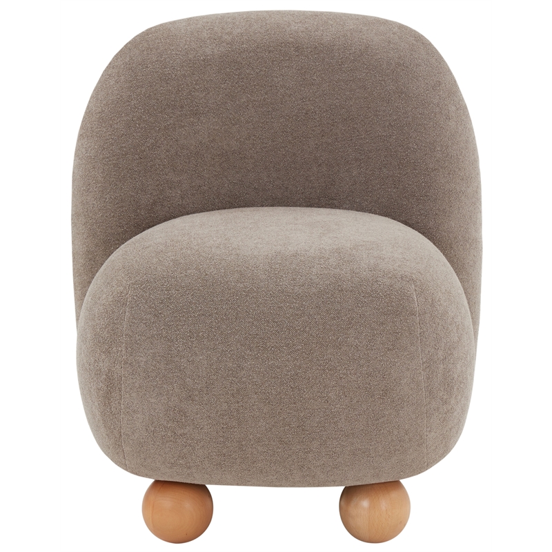 Safavieh Kalia Wood Bun Foot Accent Chair in Brown / Natural
