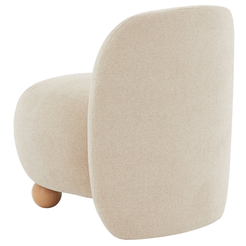 Safavieh Kalia Wood Bun Foot Accent Chair in Tan / Natural