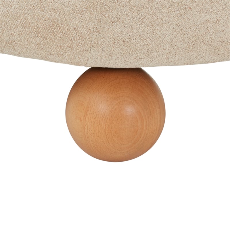 Safavieh Kalia Wood Bun Foot Accent Chair in Tan / Natural