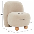 Safavieh Kalia Wood Bun Foot Accent Chair in Tan / Natural