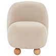 Safavieh Kalia Wood Bun Foot Accent Chair in Tan / Natural