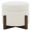 Safavieh Danylyn Wood Storage Ottoman  in Cream / Brown