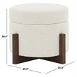 Safavieh Danylyn Wood Storage Ottoman  in Cream / Brown