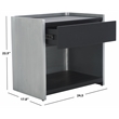 Safavieh Ottawa Wood and Aluminum Nightstand in Black / Silver