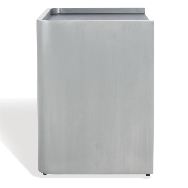 Safavieh Ottawa Wood and Aluminum Nightstand in Black / Silver