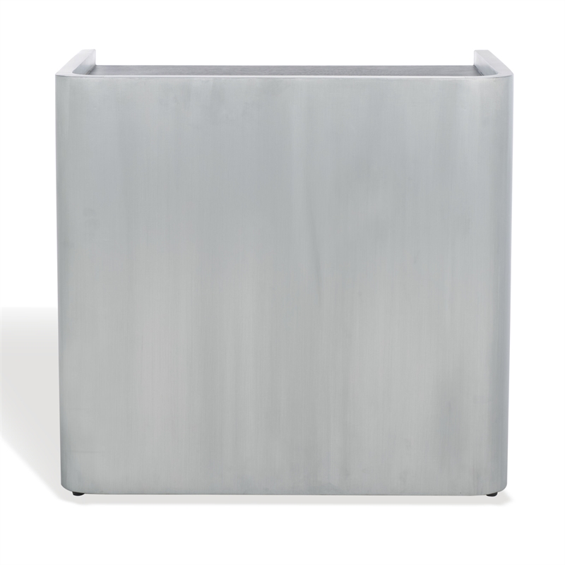 Safavieh Ottawa Wood and Aluminum Nightstand in Black / Silver