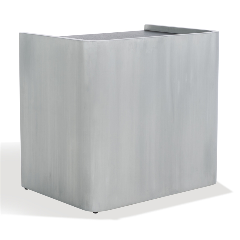 Safavieh Ottawa Wood and Aluminum Nightstand in Black / Silver