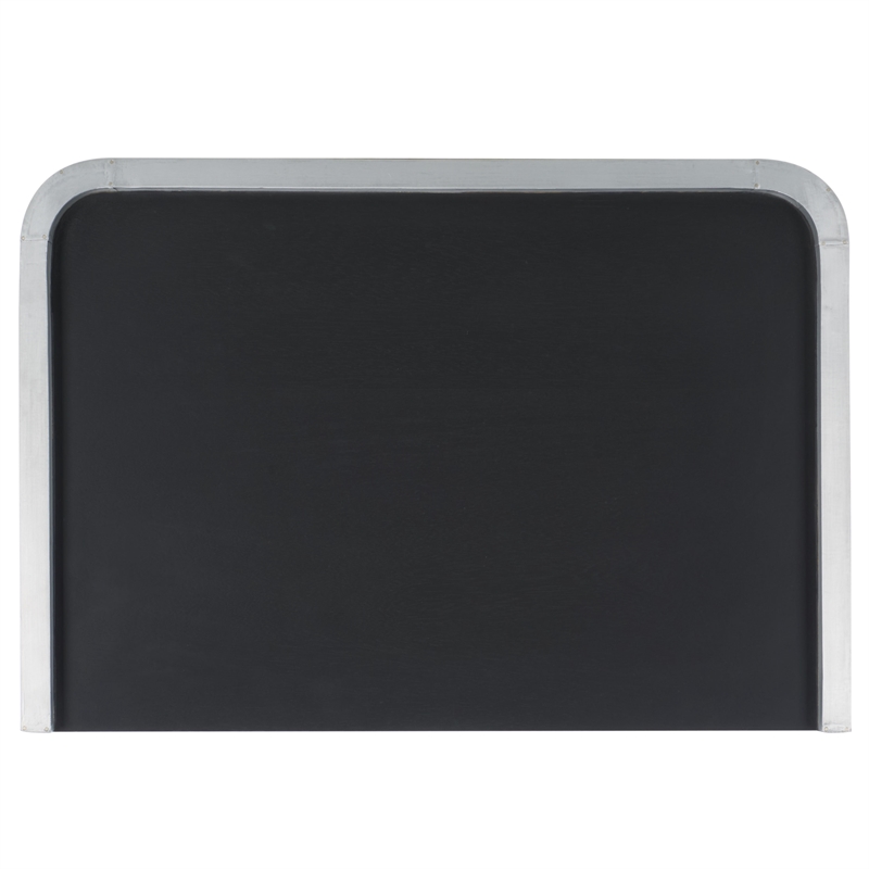 Safavieh Ottawa Wood and Aluminum Nightstand in Black / Silver