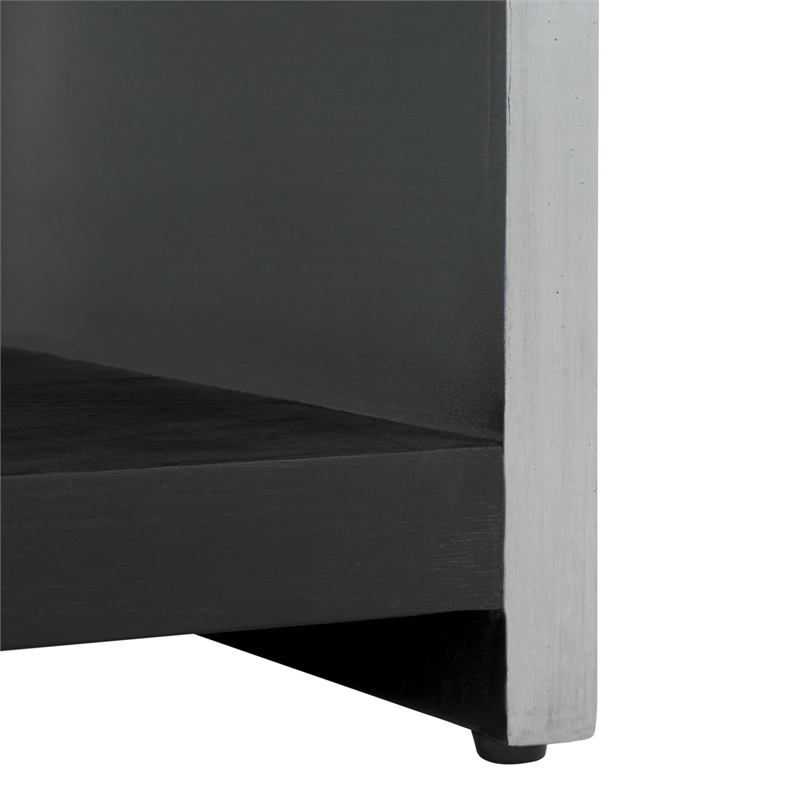 Safavieh Ottawa Wood and Aluminum Nightstand in Black / Silver