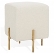 Safavieh Jessa Square Wood and Iron Ottoman in Ivory / Brass