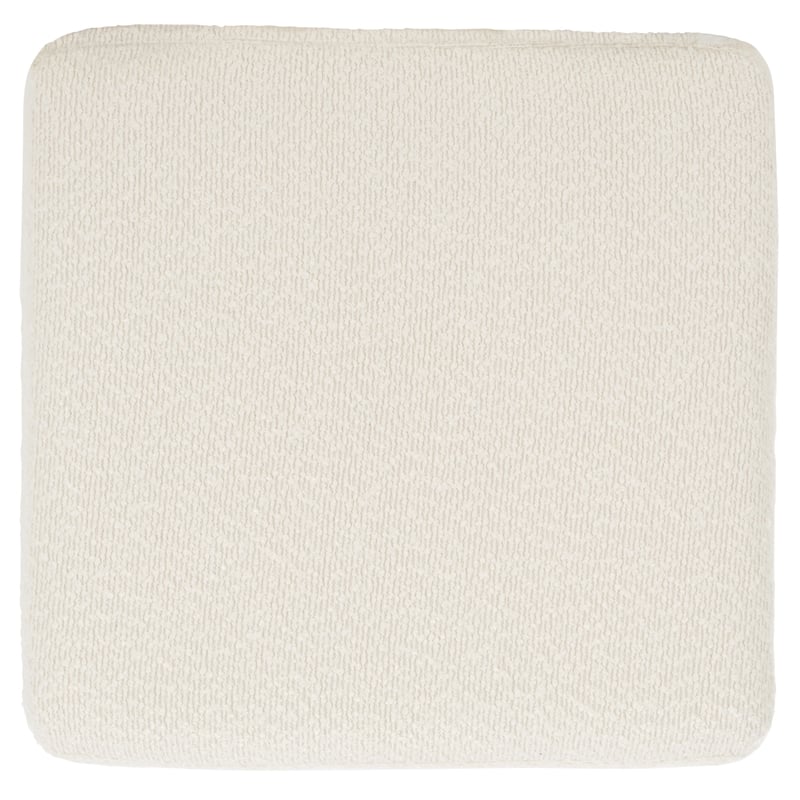 Safavieh Jessa Square Wood and Iron Ottoman in Ivory / Brass