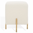 Safavieh Jessa Square Wood and Iron Ottoman in Ivory / Brass