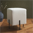 Safavieh Jessa Square Wood and Iron Ottoman in Ivory / Black