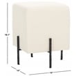 Safavieh Jessa Square Wood and Iron Ottoman in Ivory / Black