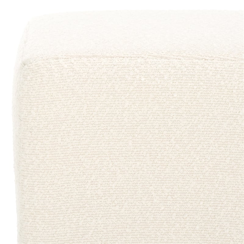 Safavieh Jessa Square Wood and Iron Ottoman in Ivory / Black