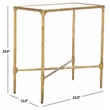 Safavieh Isabellina Iron and Glass Accent Table in Brass / Clear