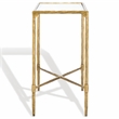 Safavieh Isabellina Iron and Glass Accent Table in Brass / Clear
