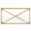 Safavieh Isabellina Iron and Glass Accent Table in Brass / Clear