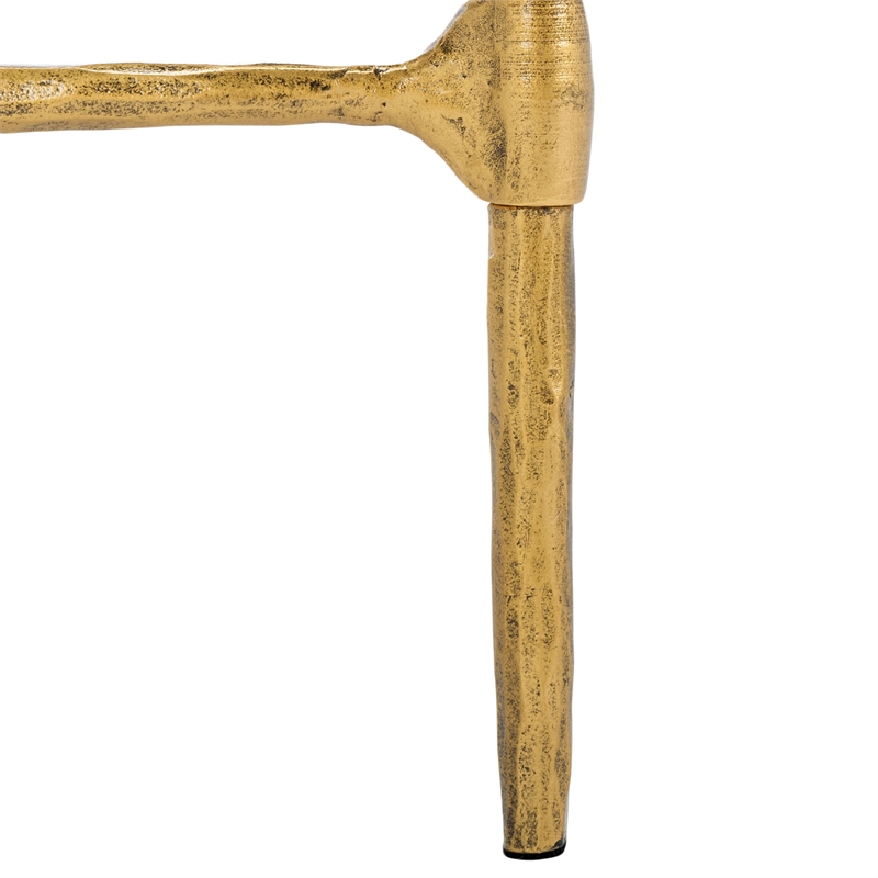 Safavieh Isabellina Iron and Glass Accent Table in Brass / Clear