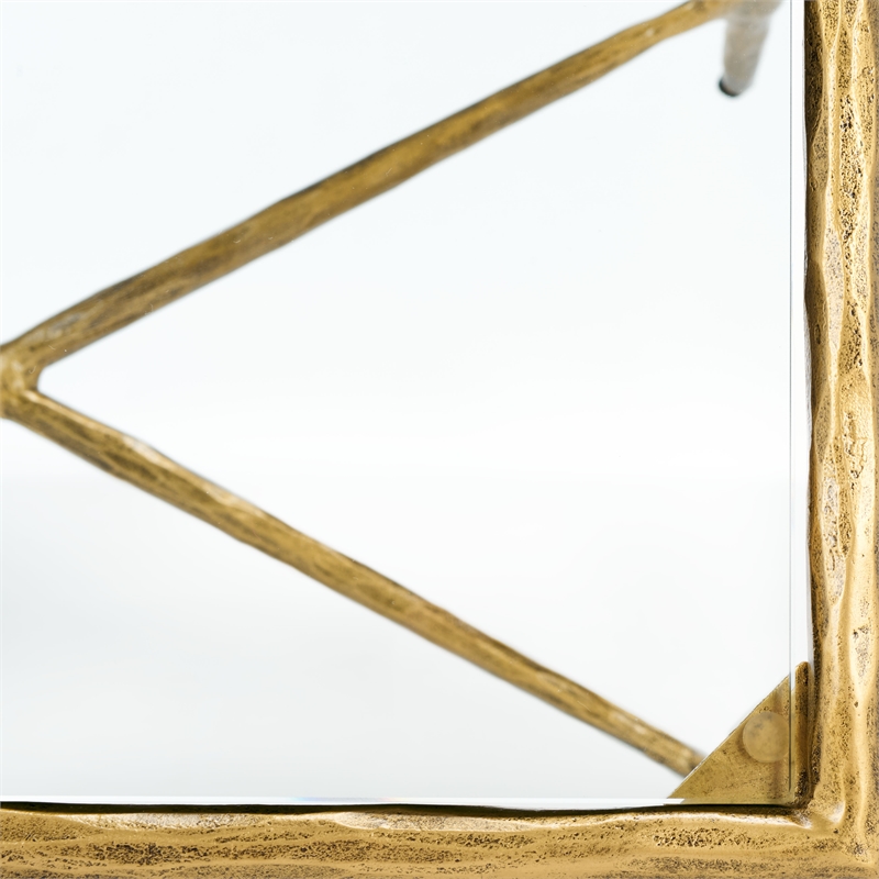 Safavieh Isabellina Iron and Glass Accent Table in Brass / Clear