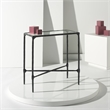 Safavieh Isabellina Iron and Glass Accent Table in Black / Clear
