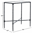 Safavieh Isabellina Iron and Glass Accent Table in Black / Clear