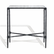 Safavieh Isabellina Iron and Glass Accent Table in Black / Clear