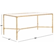 Safavieh Isabellina Iron and Glass Coffee Table in Brass / Clear