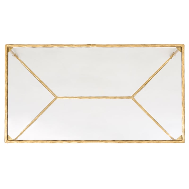 Safavieh Isabellina Iron and Glass Coffee Table in Brass / Clear