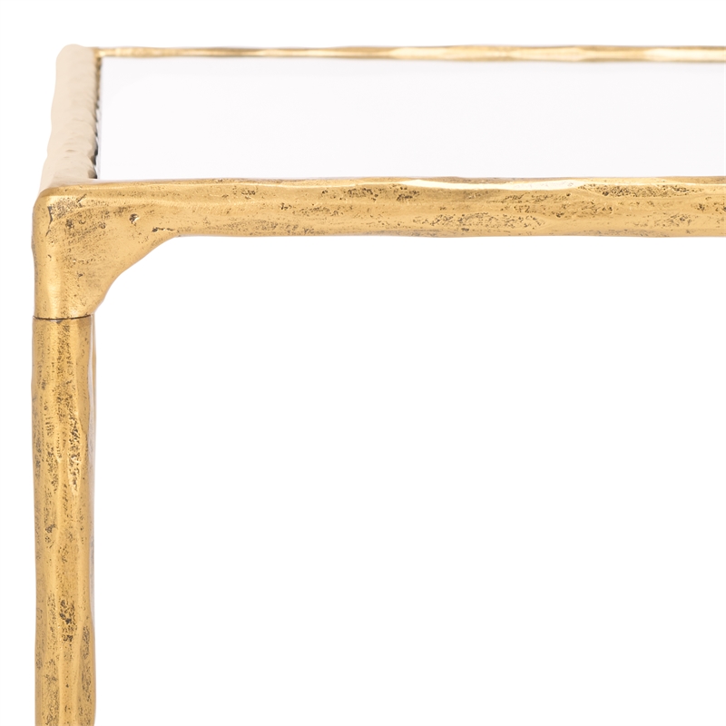 Safavieh Isabellina Iron and Glass Coffee Table in Brass / Clear