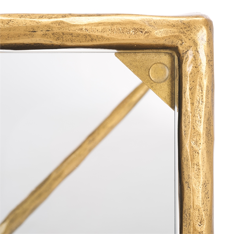 Safavieh Isabellina Iron and Glass Coffee Table in Brass / Clear