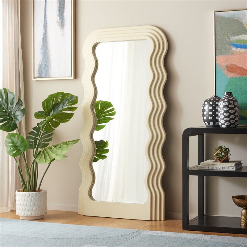 Safavieh Mahya Wood and Iron Mirror in White