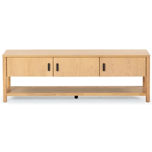 safavieh jaylessa solid wood 3 door tv stand in natural