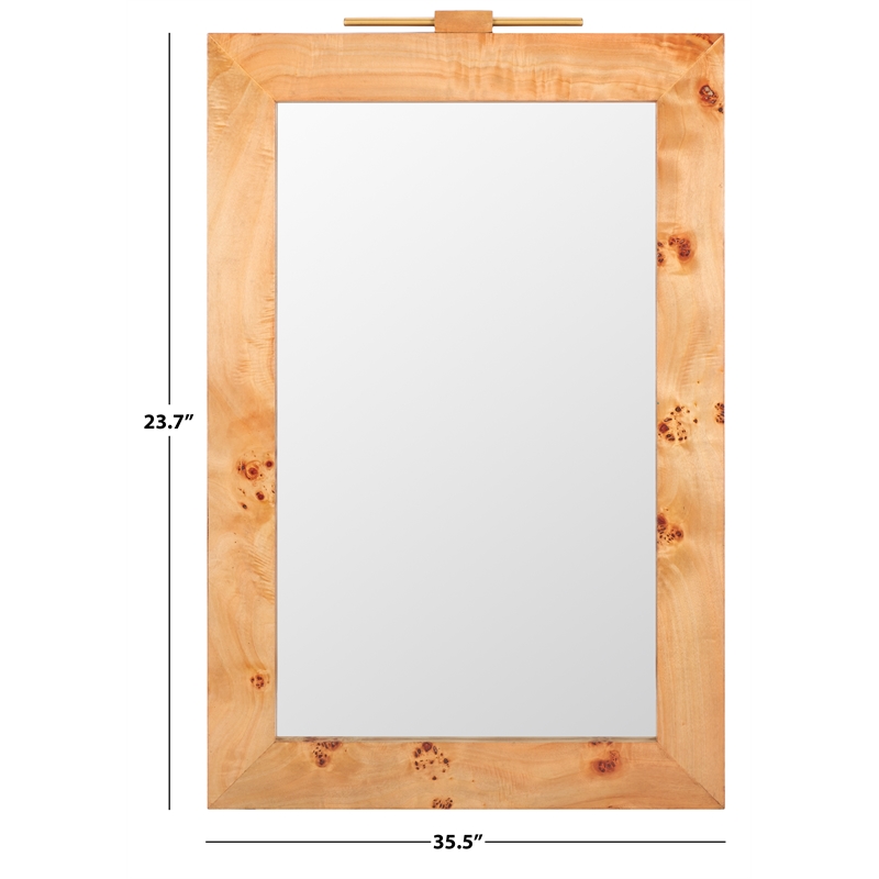 Safavieh Anthea Wood and Iron Mirror in Natural