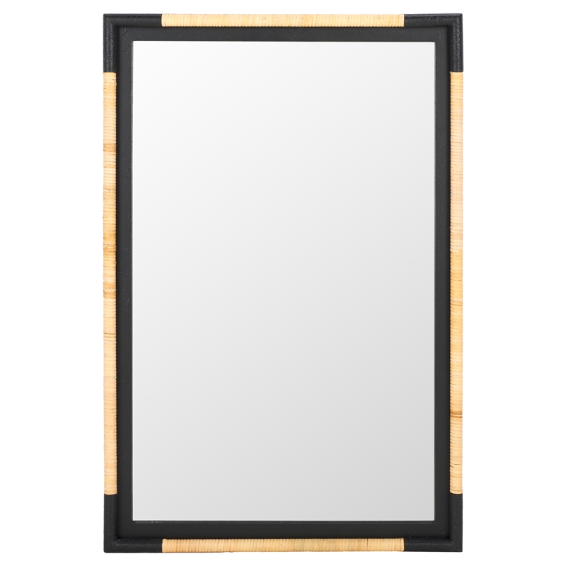 Safavieh Renah Wood and Iron Mirror in Natural / Black