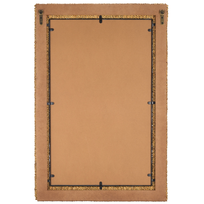 Safavieh Amelda Wood and Iron Mirror in Natural / Black