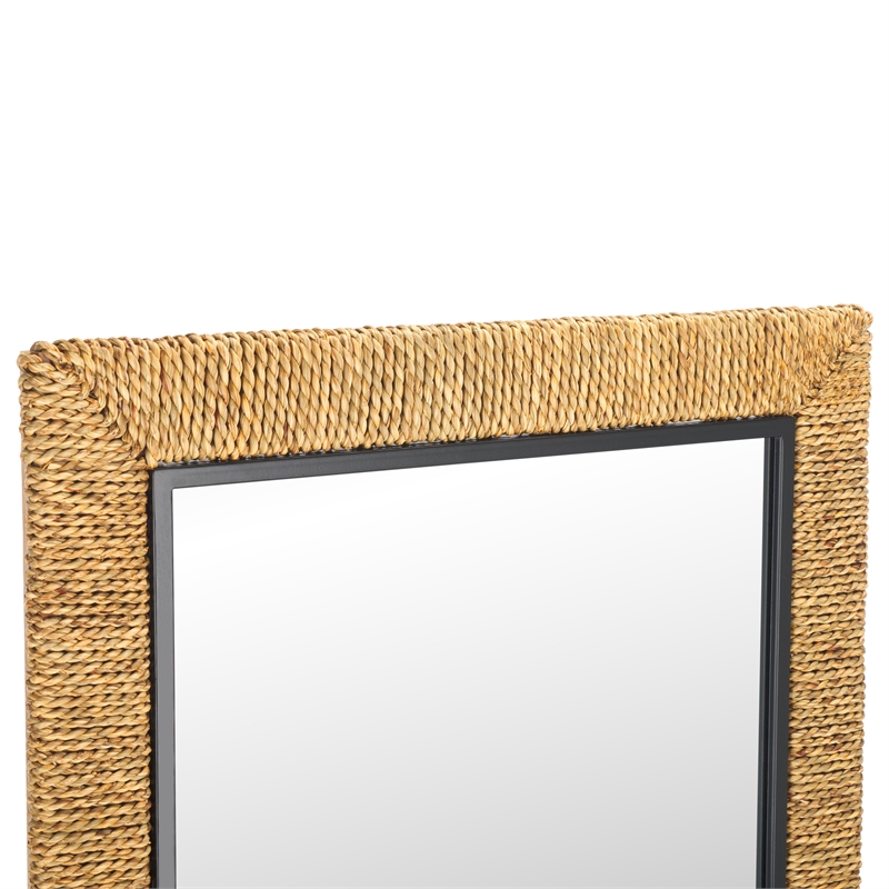 Safavieh Amelda Wood and Iron Mirror in Natural / Black