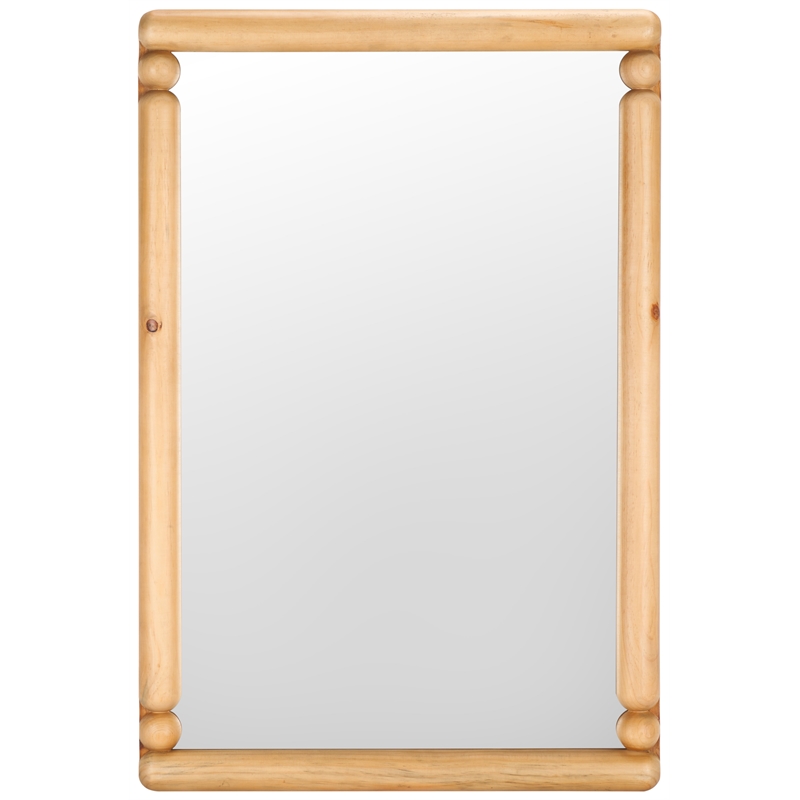 Safavieh Mariana Pine Wood Mirror in Beige