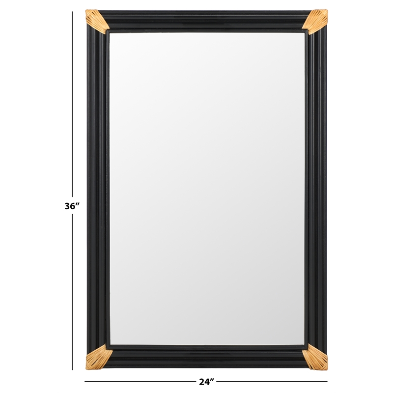 Safavieh Bindie Wood Mirror in Natural / Black