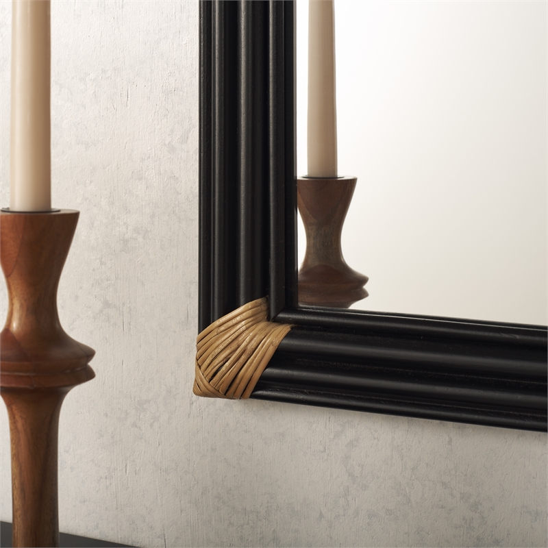 Safavieh Bindie Wood Mirror in Natural / Black