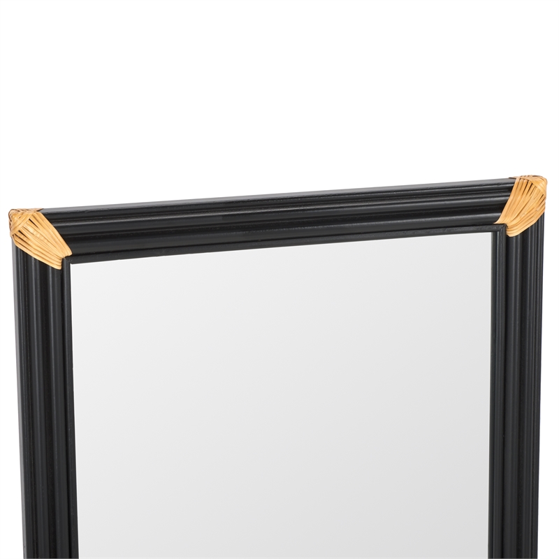 Safavieh Bindie Wood Mirror in Natural / Black