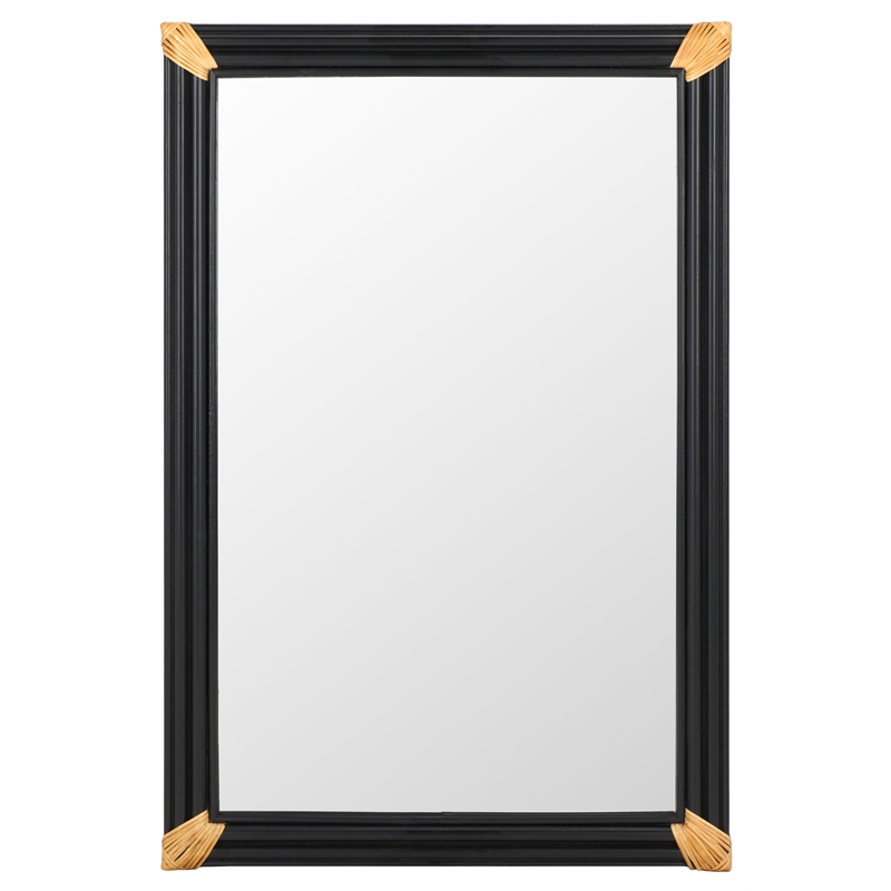 Safavieh Bindie Wood Mirror in Natural / Black