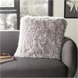 Safavieh Shag Modish Polyester Metallic Pillow in Silver