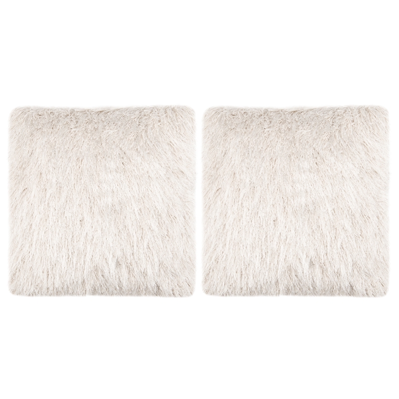 Safavieh Shag Modish Polyester Metallic Pillow in White